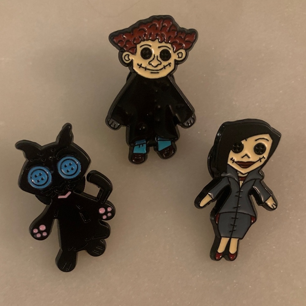 Coraline-inspired Horror Pin Set